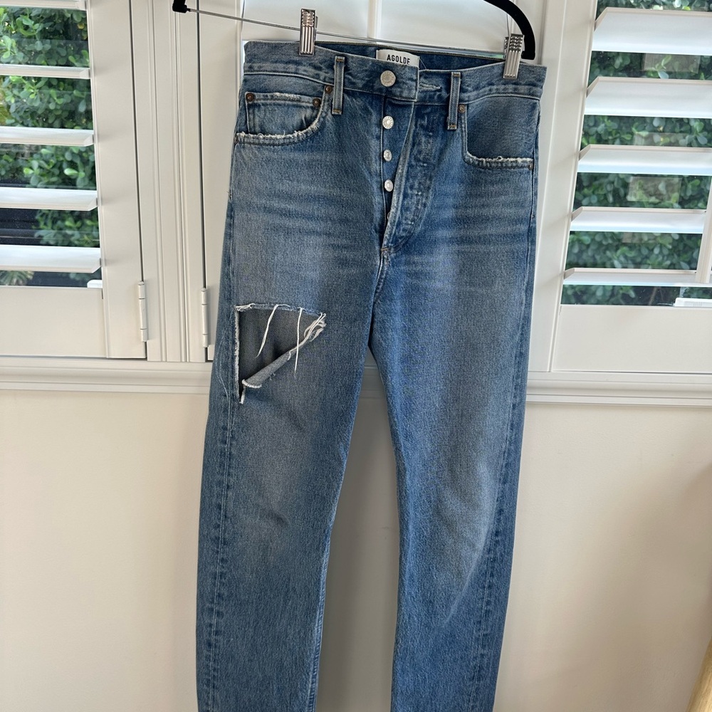 AGOLDE High-Rise Straight Leg Jeans, Size 24